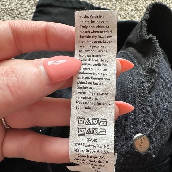 SPANX black denim skinny pants jeans size M - Picture 8 of 11